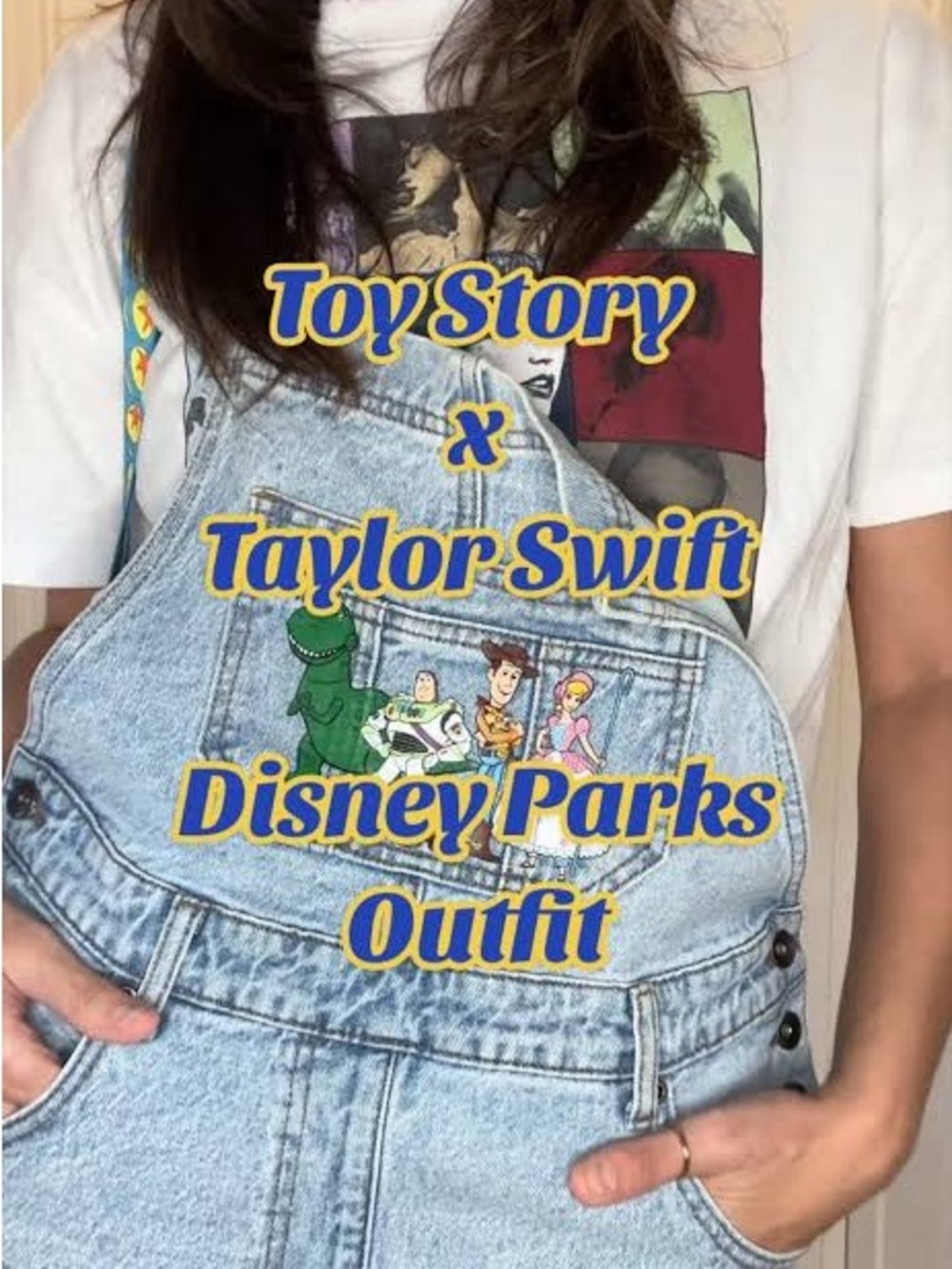 NWT Disney Pixar Denim Overalls with Colorful Toy Story Patch